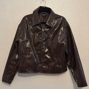Boohoo man vinyl leather cropped jacket
